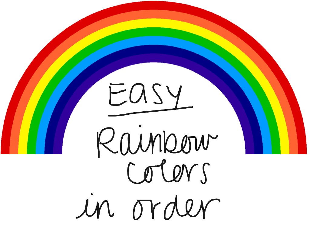 all in order of the rainbow colors