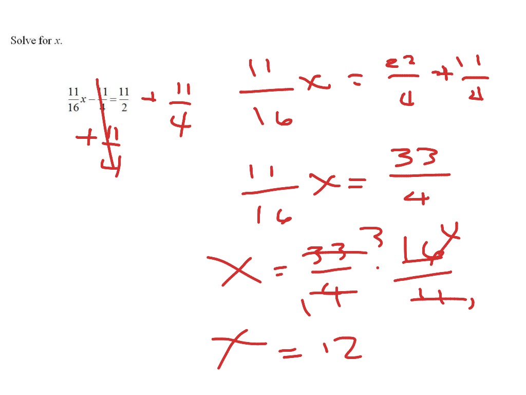 Solving two steps equations using fractions | Math | ShowMe