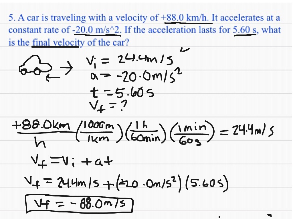 ShowMe Kinematic Equations