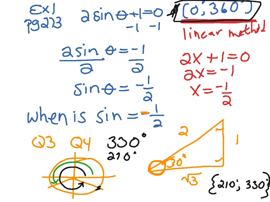 Ex. 1 pg 274 solving trig equtions | Math, Trigonometry, Equations and ...