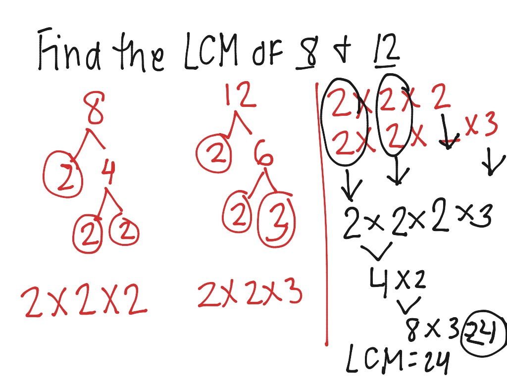 LCM Least Common Multiple Math Arithmetic Finding LCM ShowMe