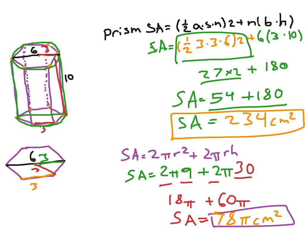 surface area of prism and cylinder calculator