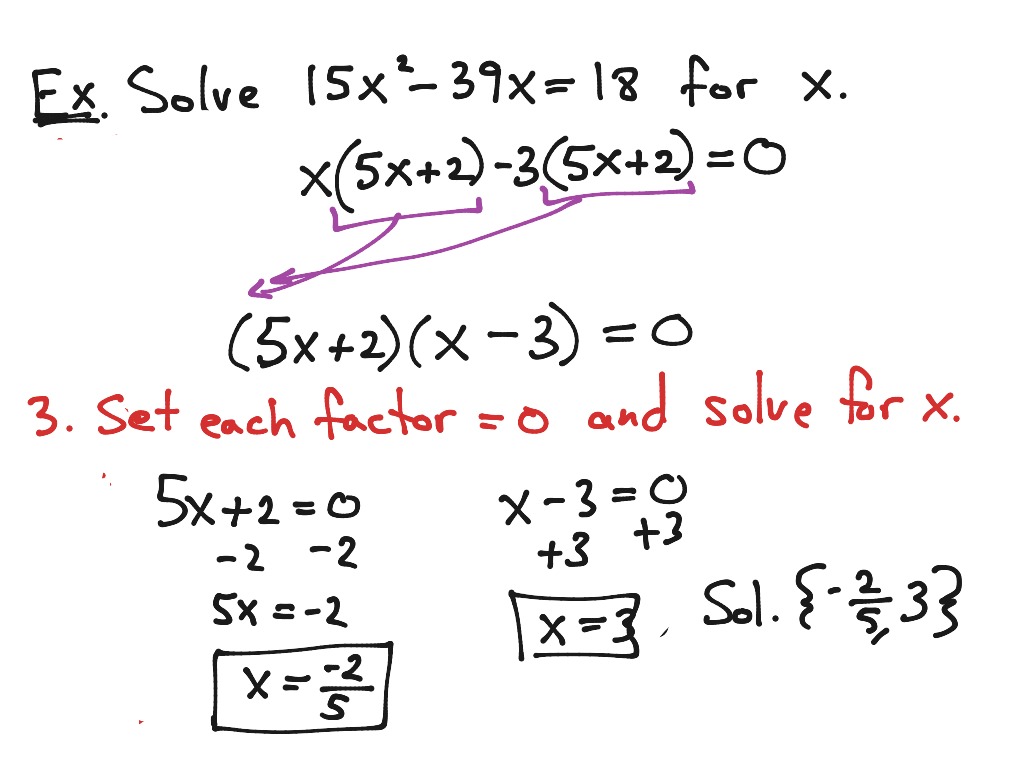 Solving Quadratic by Factoring | Math | ShowMe