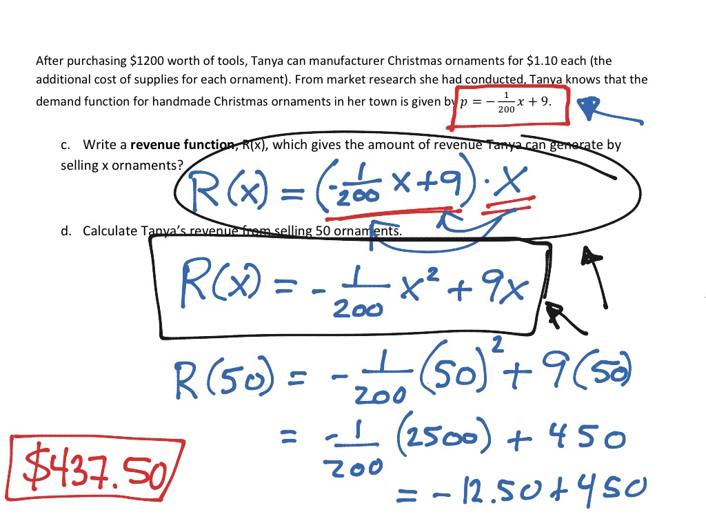 Cost Revenue Profit With Demand Part 2 Math ShowMe cost-revenue-profit-with-demand-part-2-math-showme