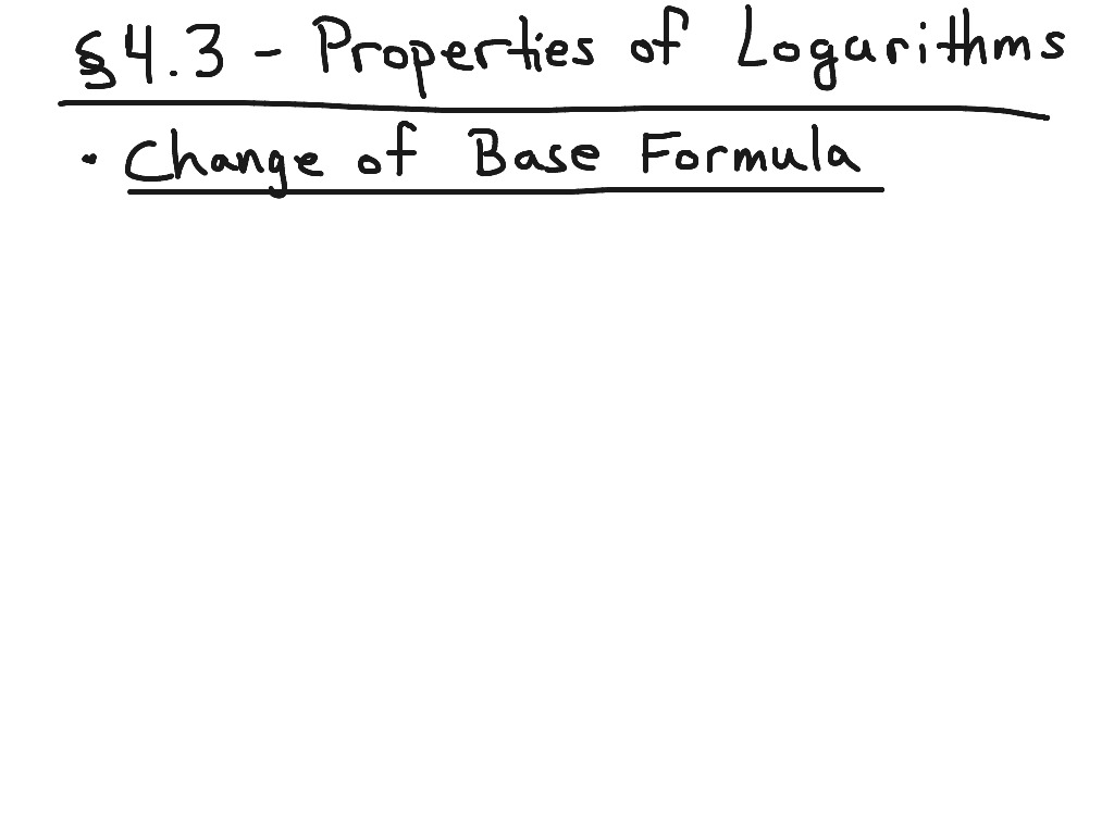 Logarithms – Change of Base