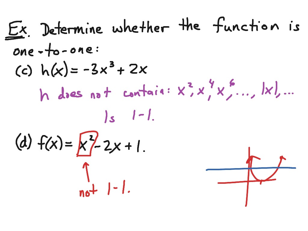 2.5 - Determining if functions are one-to-one, function notation | Math ...