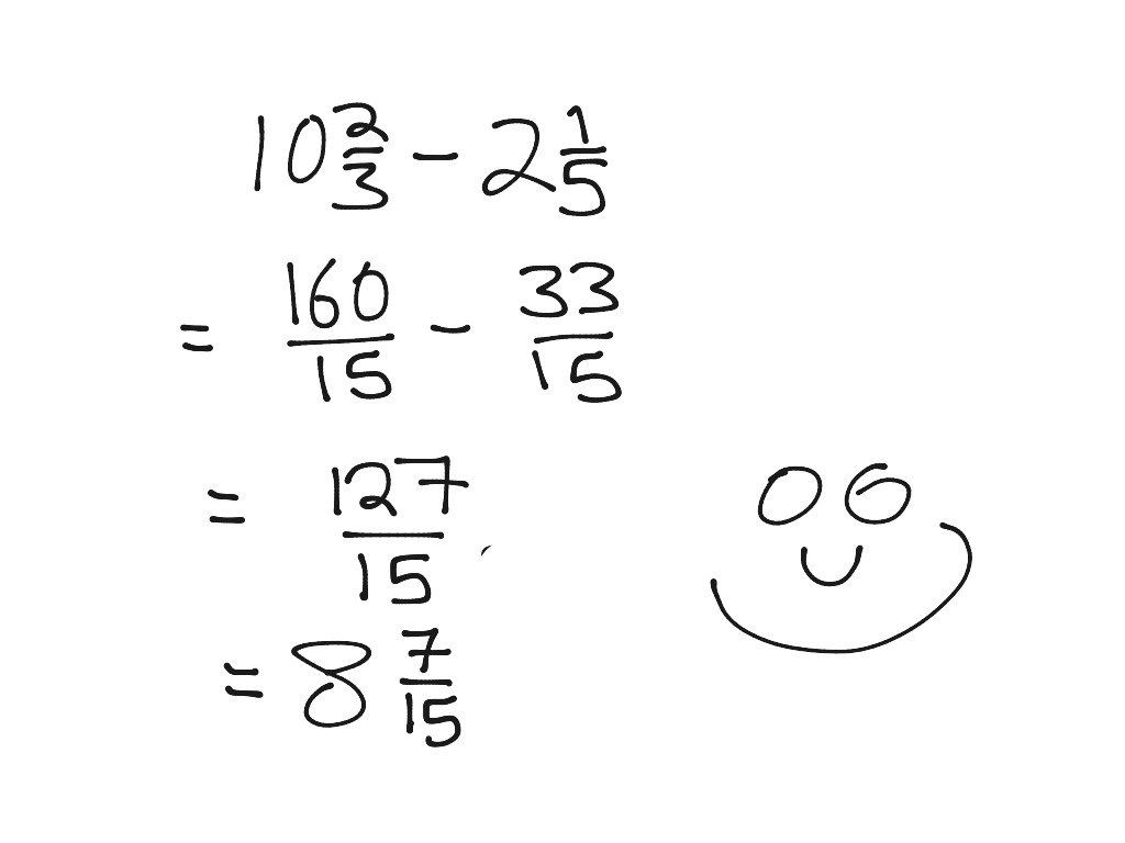 ShowMe - Subtracting mixed fractions
