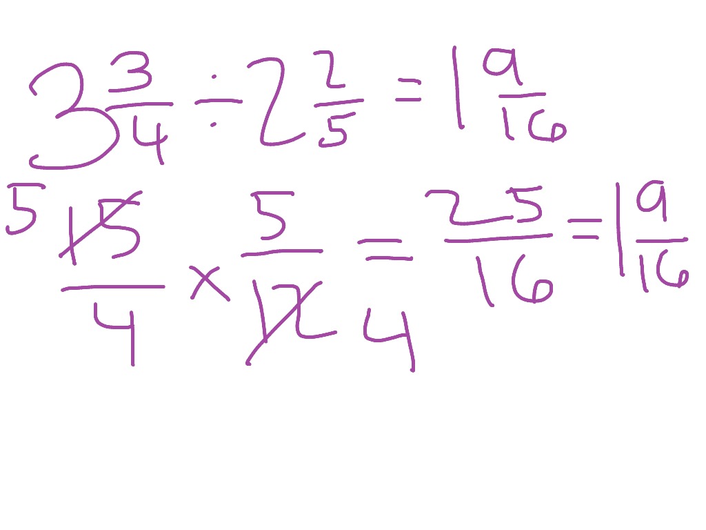 3 3 4 Divided By 2 2 5 Math ShowMe