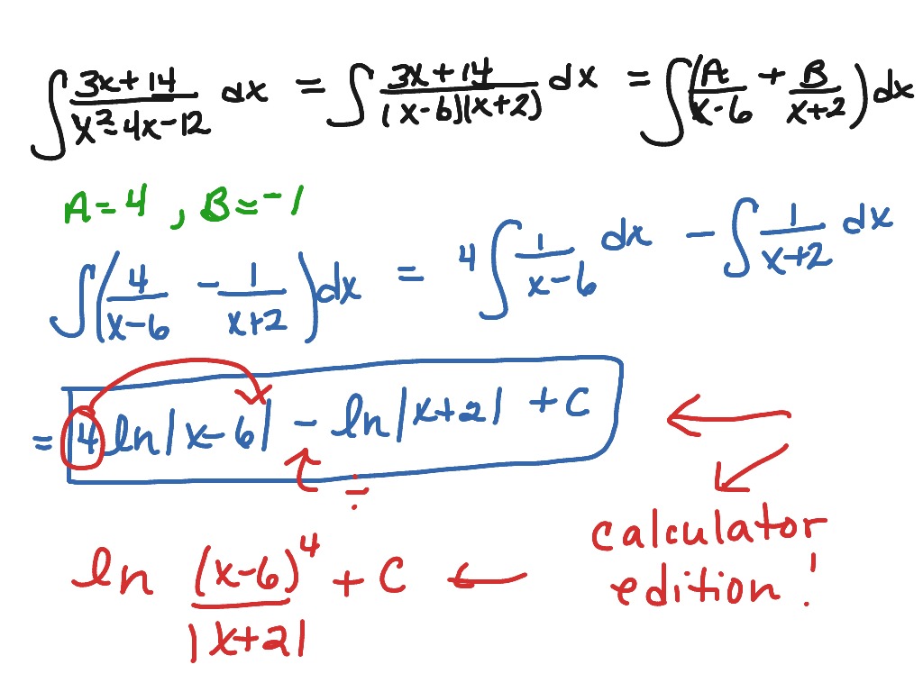 Integration partial fractions 3 | Math | ShowMe