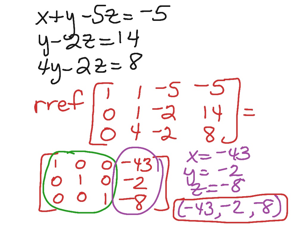 Solving Systems Of Equations Using Matrices Graphing Calculator 