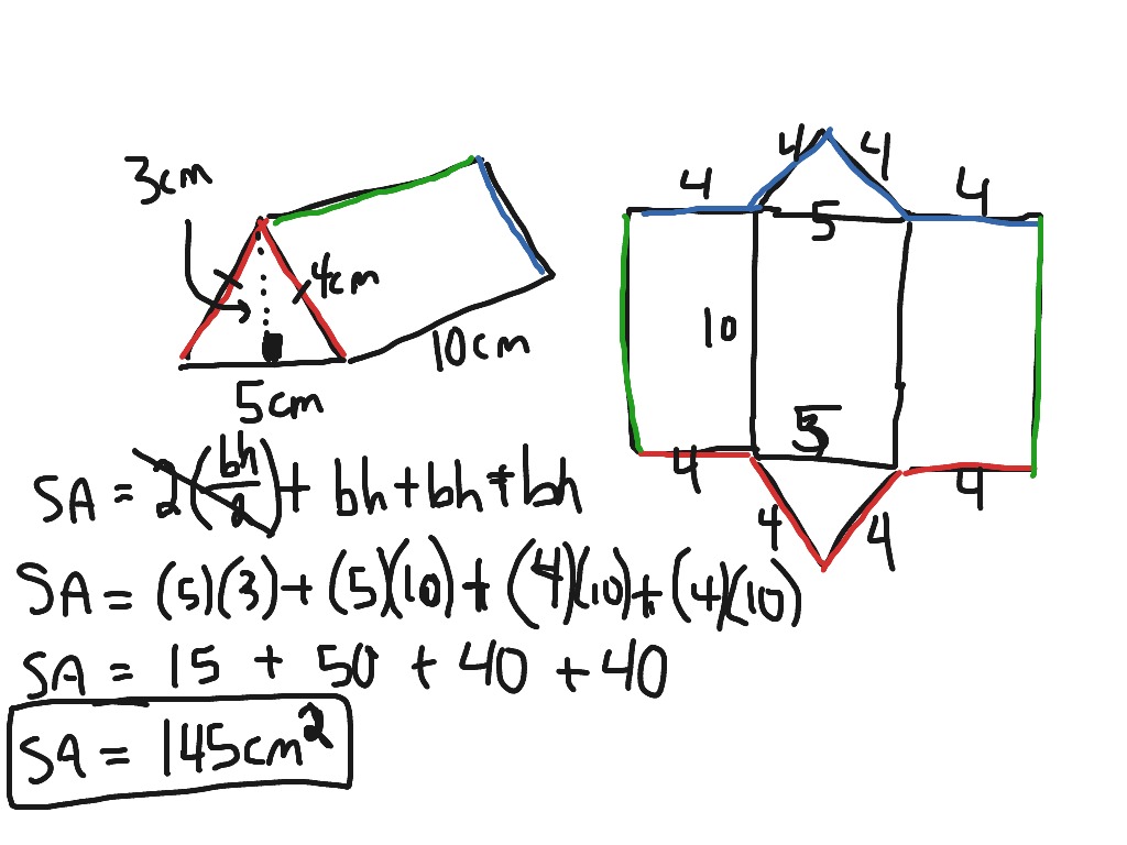 surface area for triangular prism formula