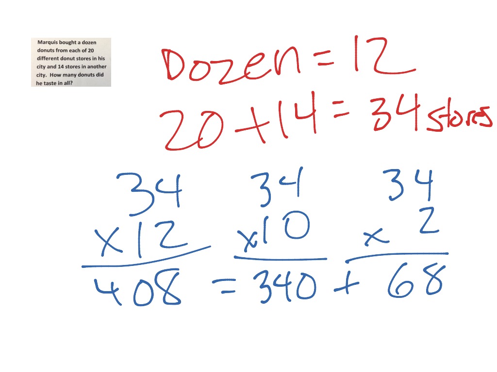 Multiplication 34x12 | Math | ShowMe