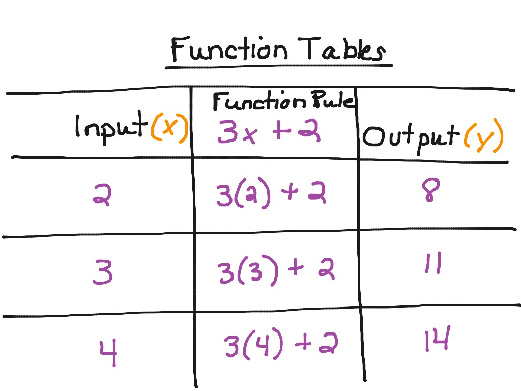 Function Table Math Worksheet Answers