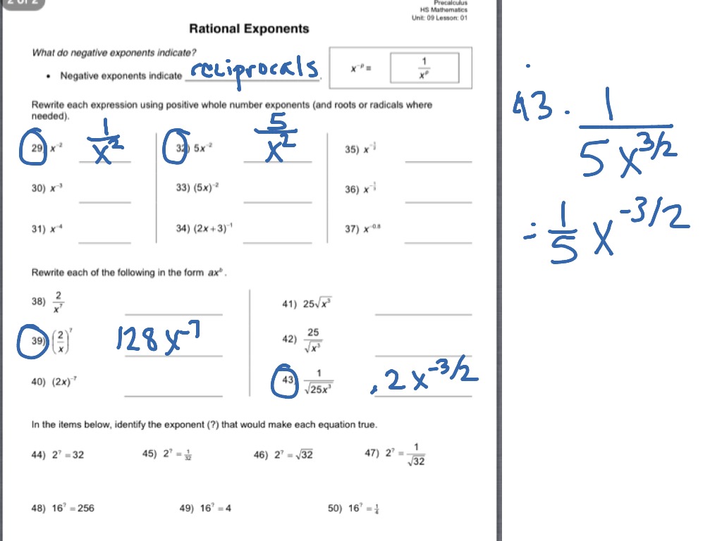 Rational exponents 9-2 | Math | ShowMe