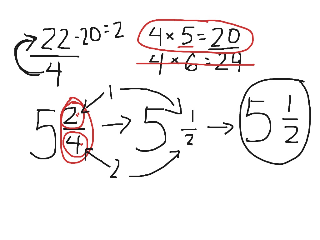 Improper Fractions To Mixed Numbers Part 2 Math Fractions ShowMe