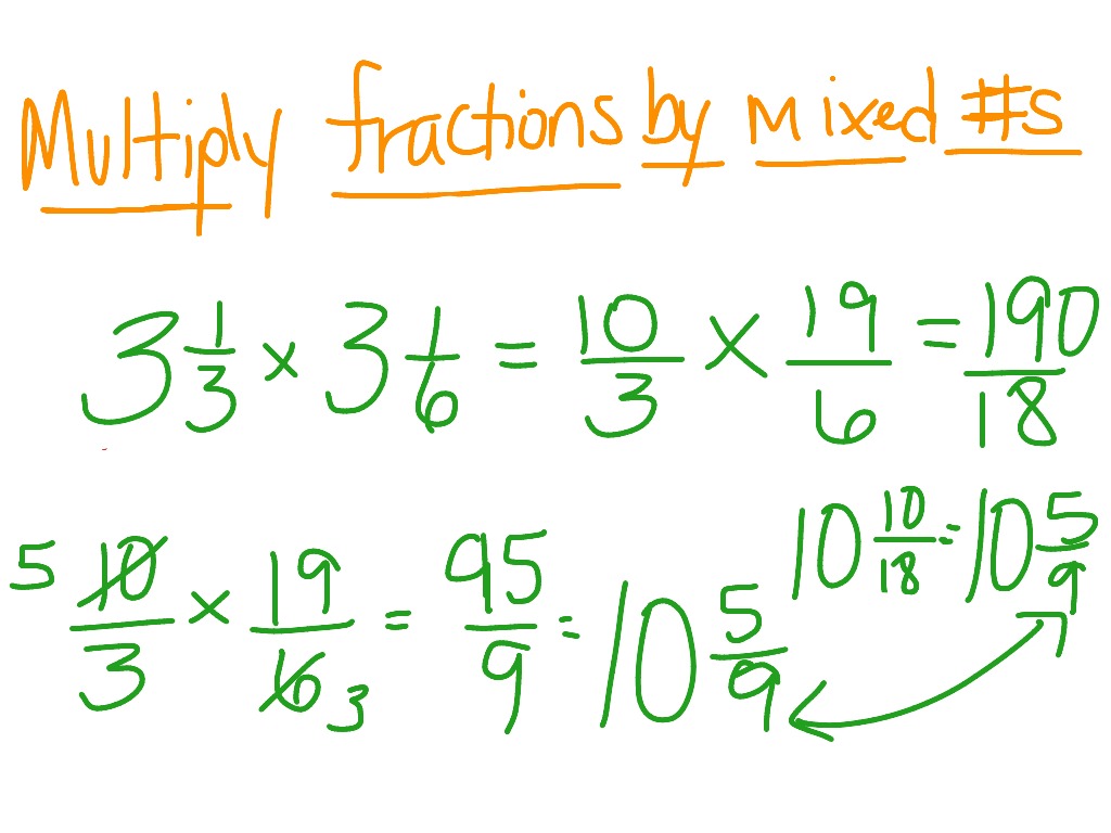 Multiply fractions by mixed #s | Math, Fractions | ShowMe