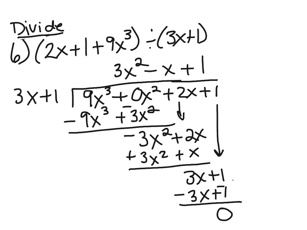 Divide polynomials using long division  Math, Algebra 22  ShowMe Within Long Division Polynomials Worksheet