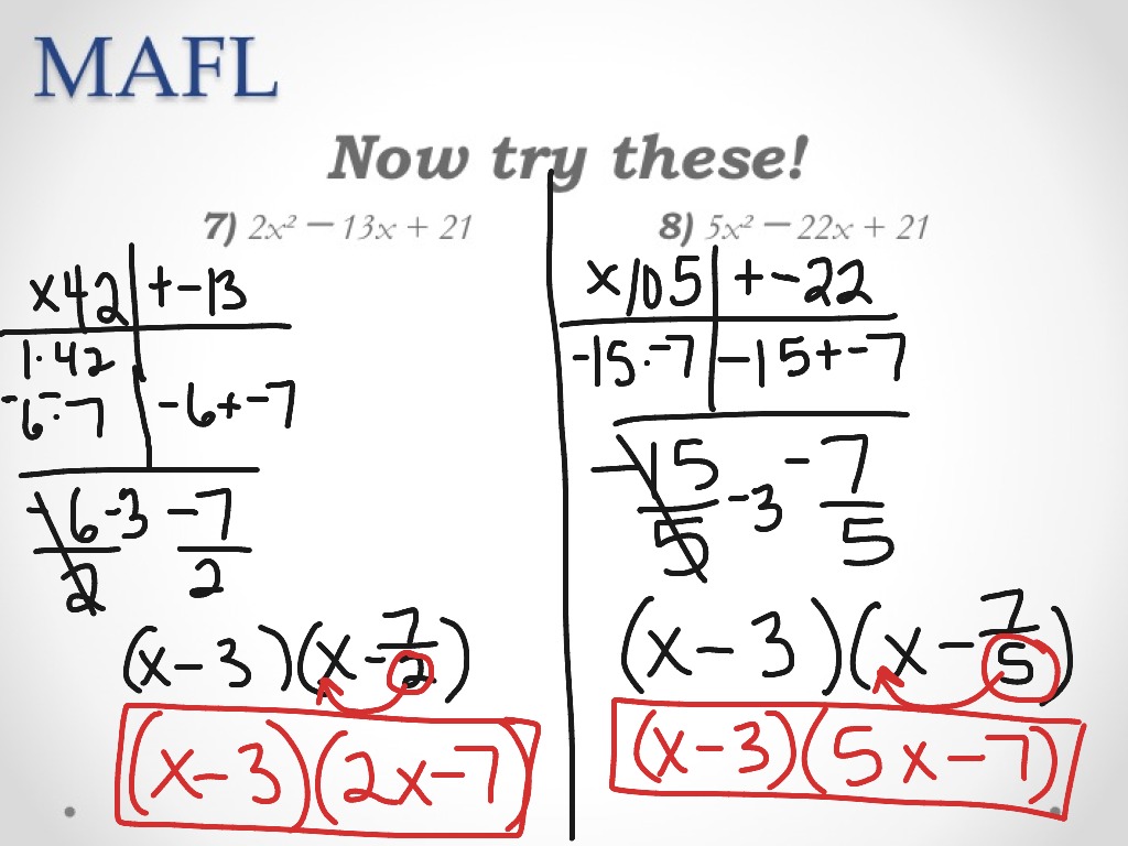 5 6 Part 2 Factoring Trinomials Mafl Math Algebra Showme 1472