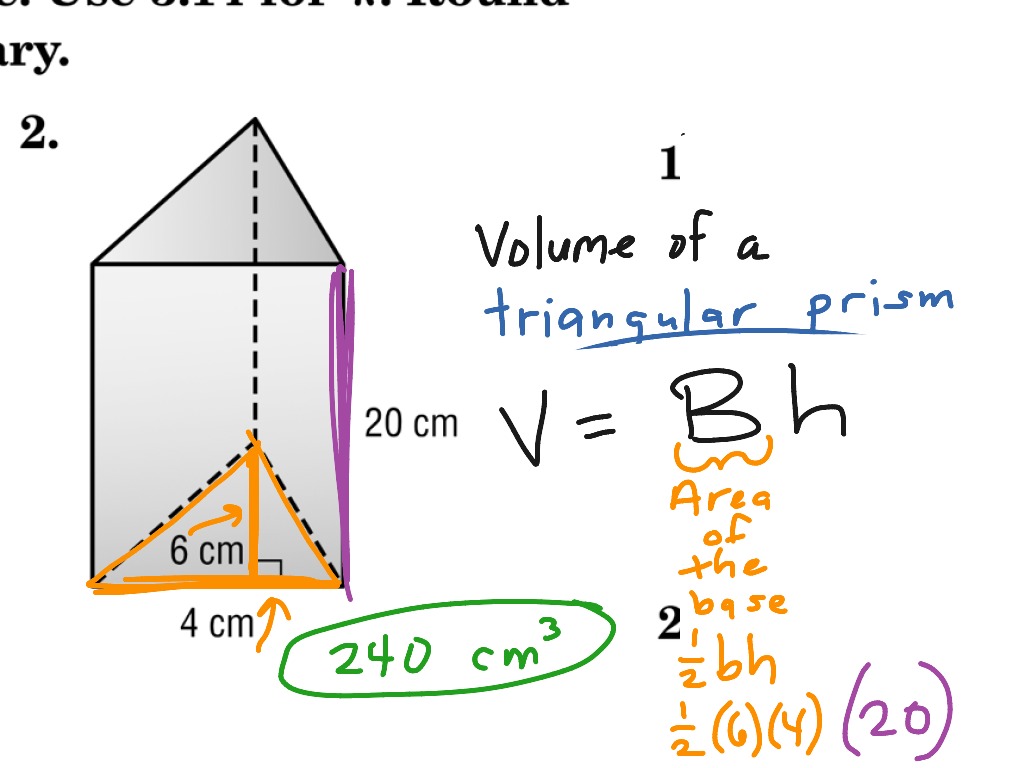 volume of triangular prism equation