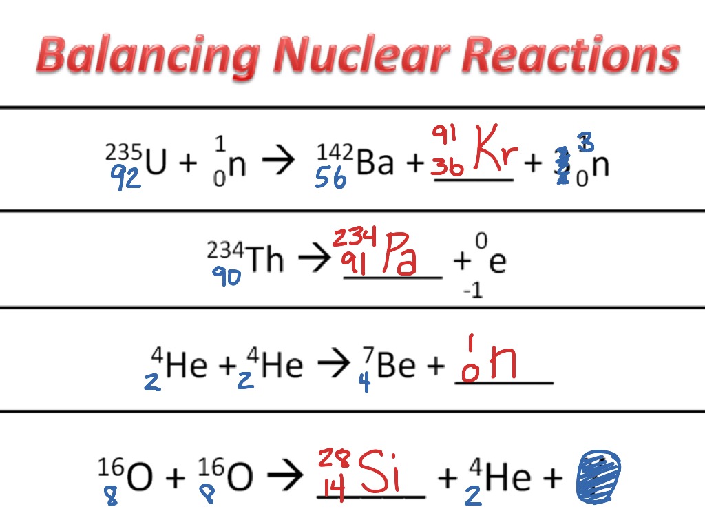  Balancing Nuclear Reactions Science Chemistry Physics ShowMe