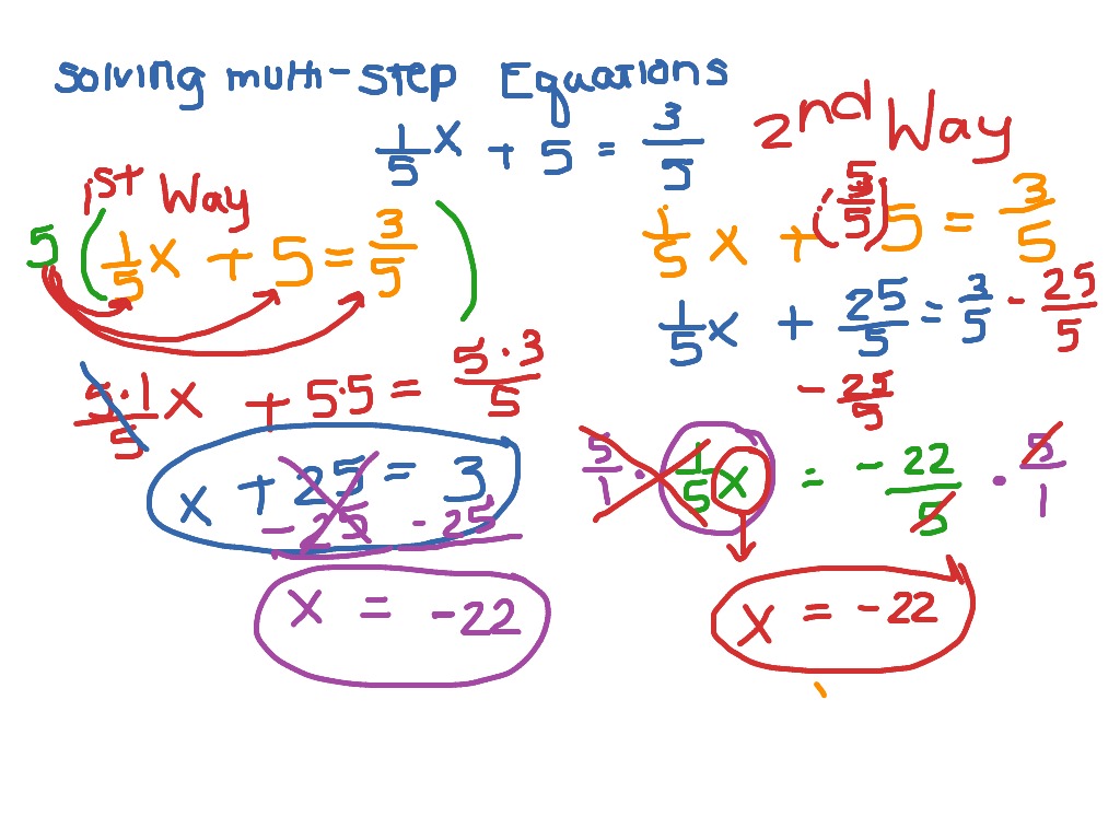 Multi Step Equations With Fractions And Decimals Homework Help