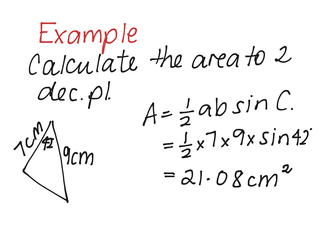 Area Of Non Right Angled Triangles Math Trigonometry Showme 7853