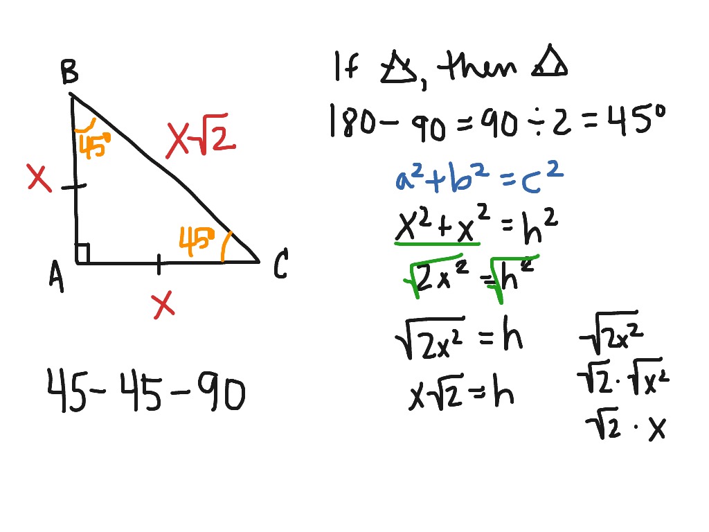 45-45-90 triangle | Math, Right Triangles | ShowMe