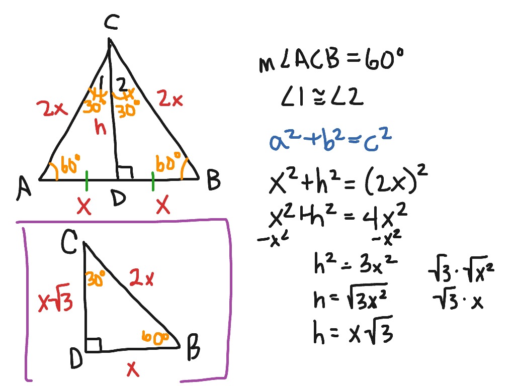 30 60 90 Triangle Math Right Triangles Showme