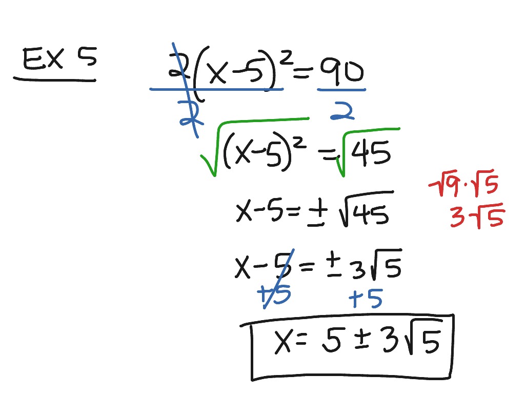 solving quadratic equations by square roots