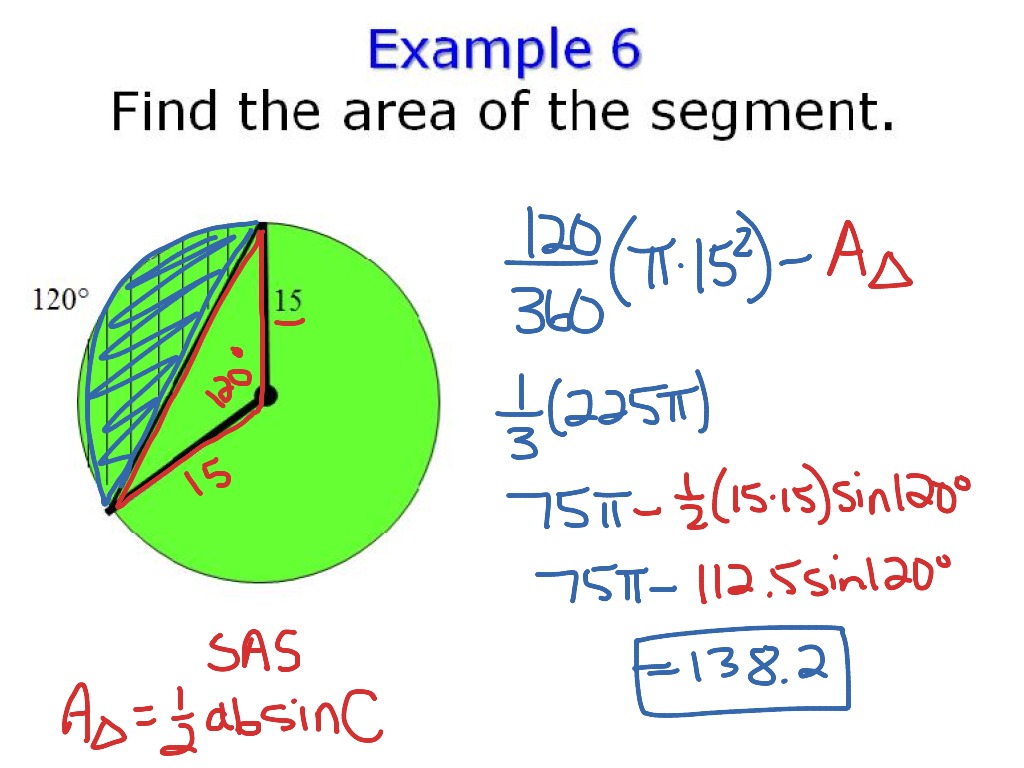 Geometry Worksheet Arc Length Sector Area Segment Area Answers