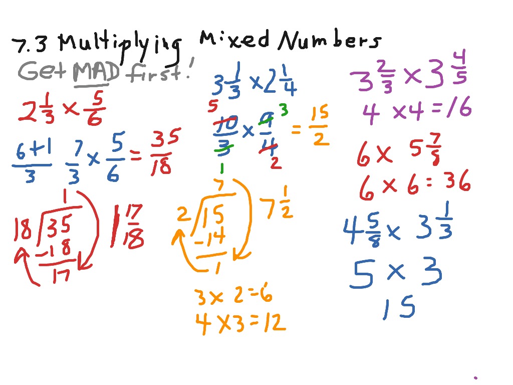 7.3 Multiplying Mixed Numbers | Math | ShowMe