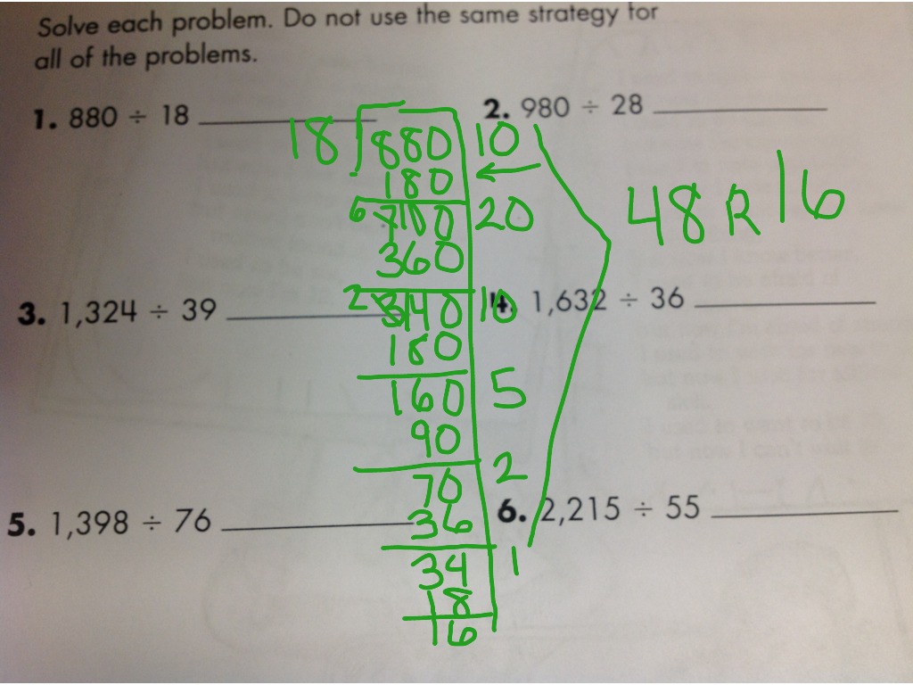 hangman method of division math elementary math 5th grade math showme