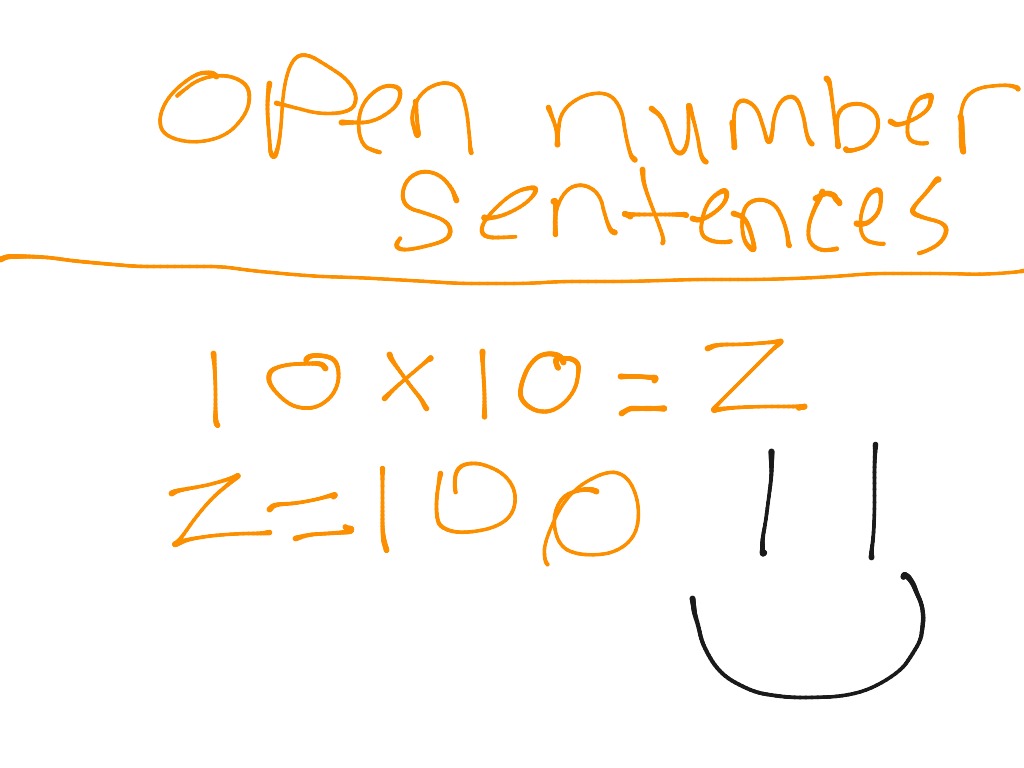Open Number Sentences Worksheet