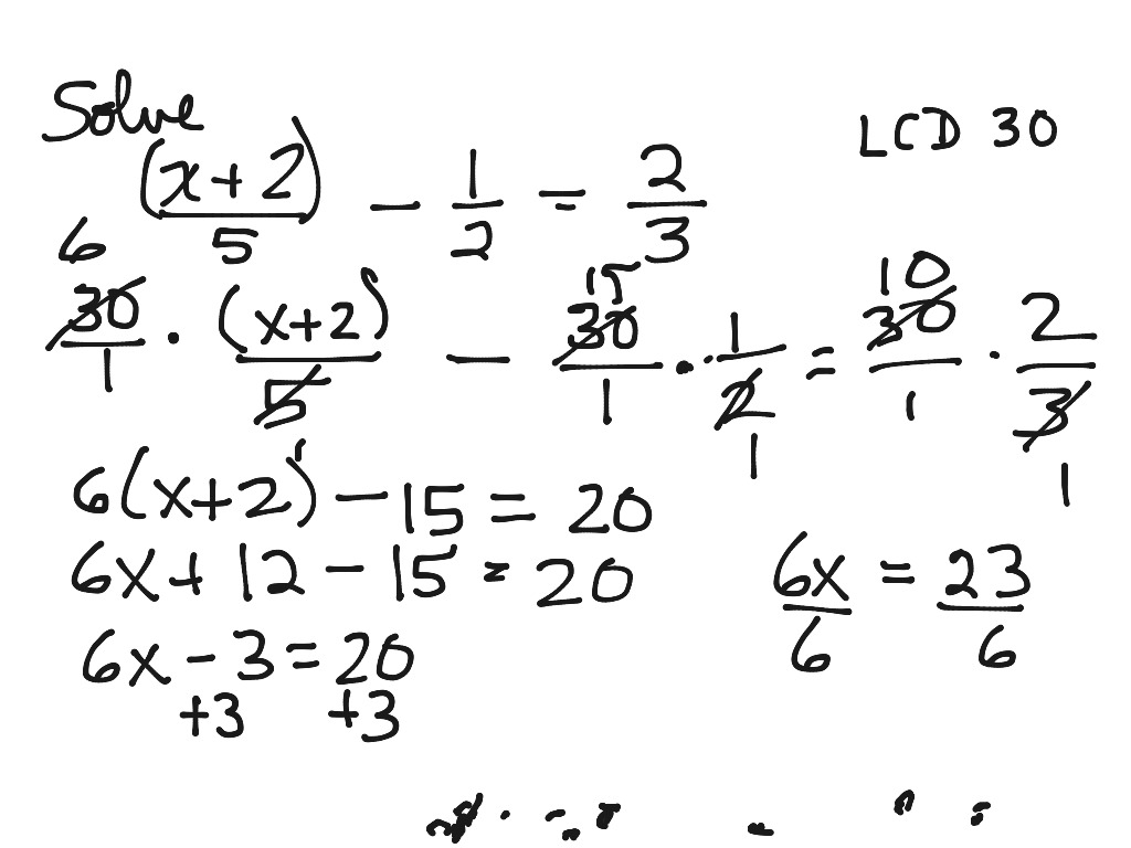 Solving Linear Equations With Fractions Math Algebra Linear Equations Showme 1099