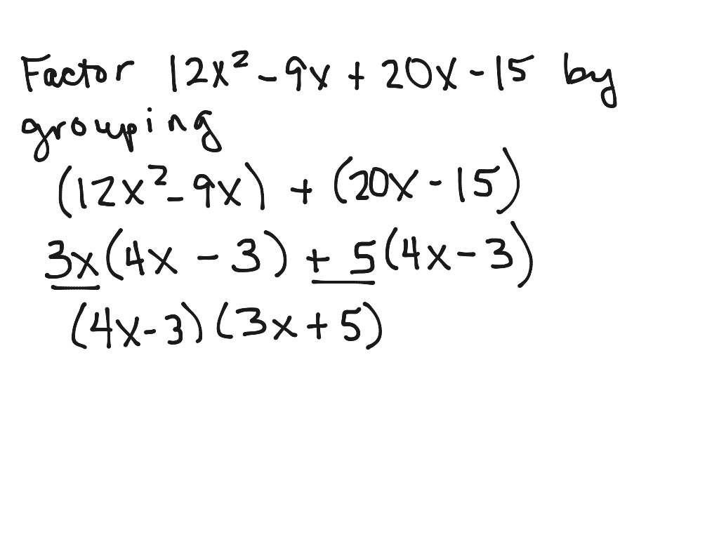 Factoring By Grouping 2 | Math, Algebra, Factoring | ShowMe