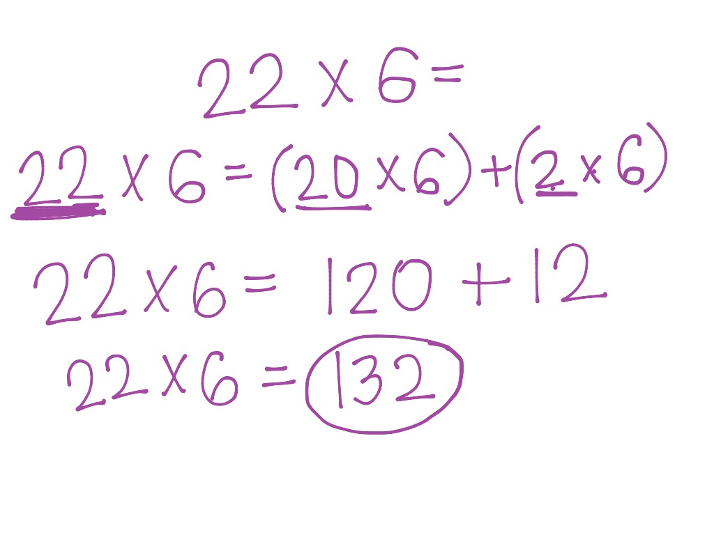 ShowMe - break apart multiplication strategy