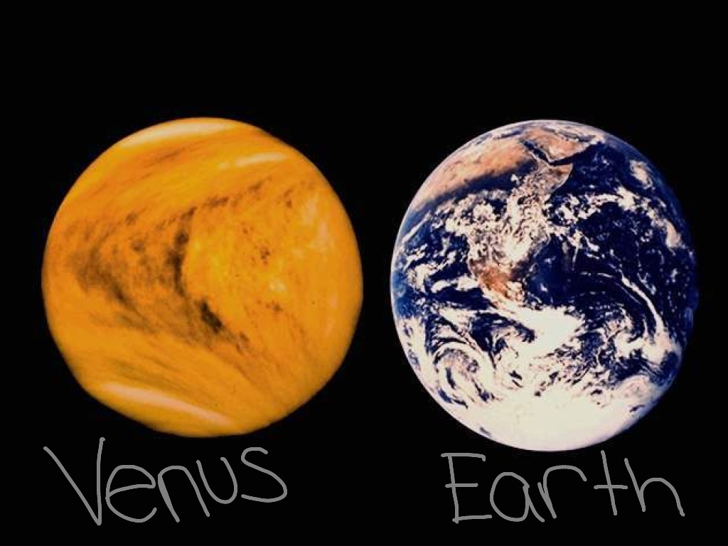 Venus and Earth Comparison Science, Earthscience, Astronomy, Solar