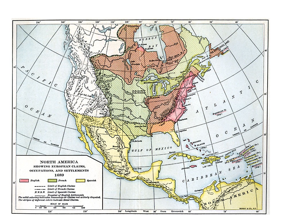 Карта сша 18 века