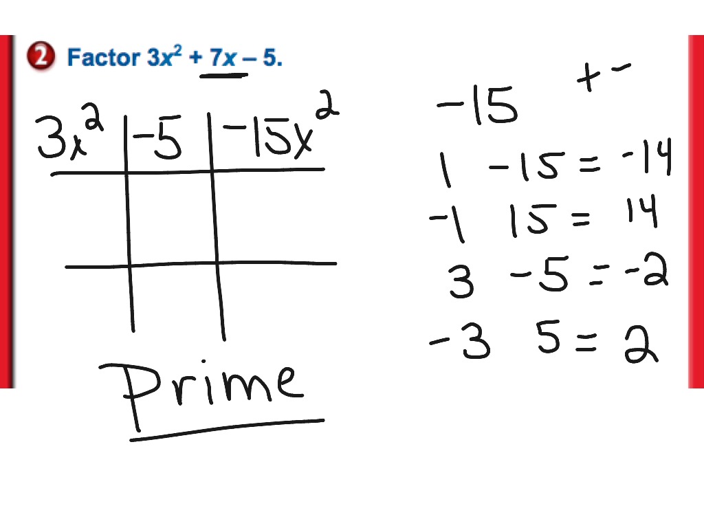 8 4 Factoring Trinomials Math Algebra Showme