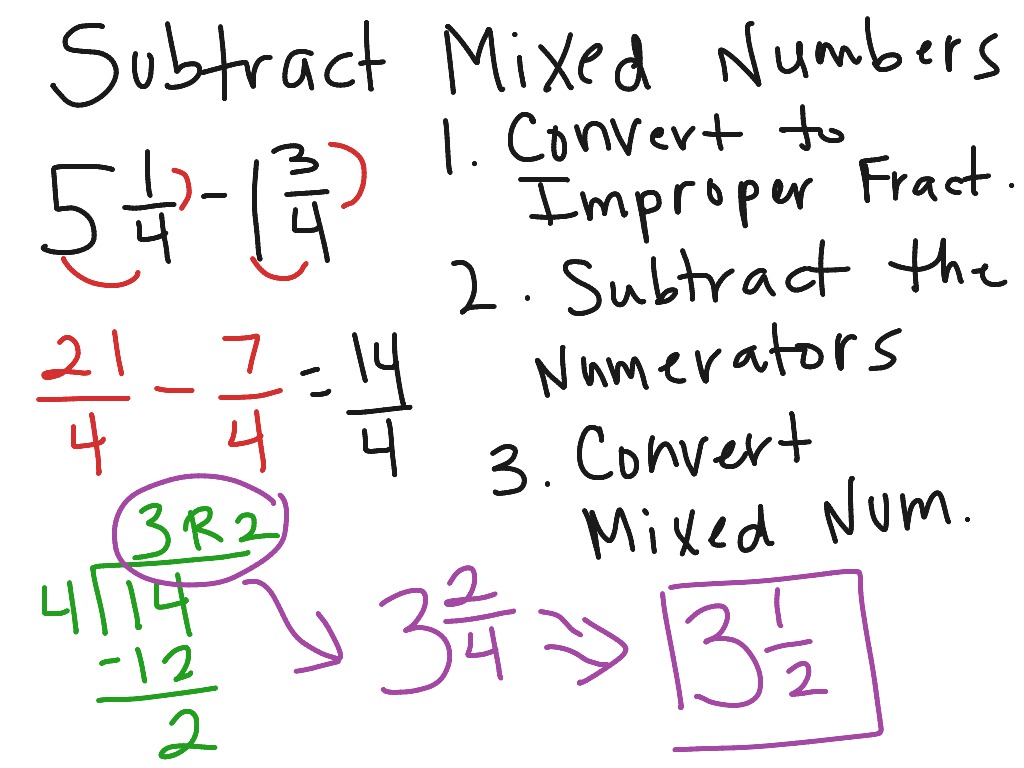 subtracting mixed fractions calculator