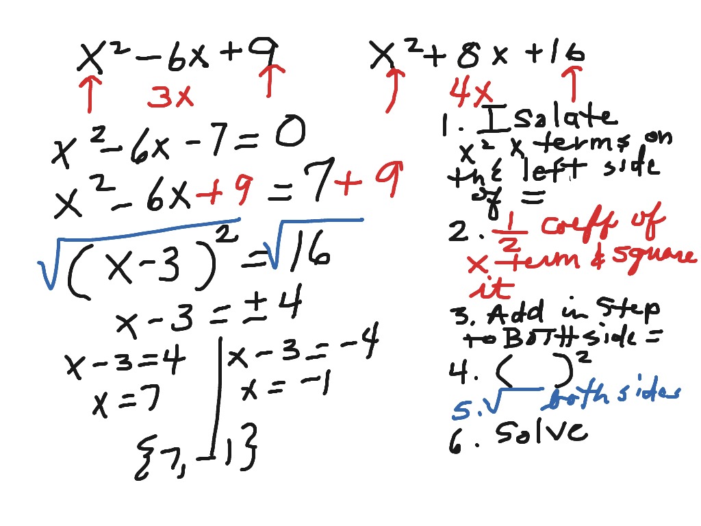 solve quadratic equations by completing the square