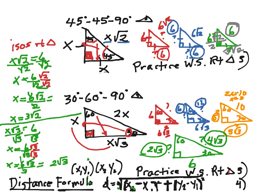 RIGHT TRIANGLE formulas | Math, geometry | ShowMe