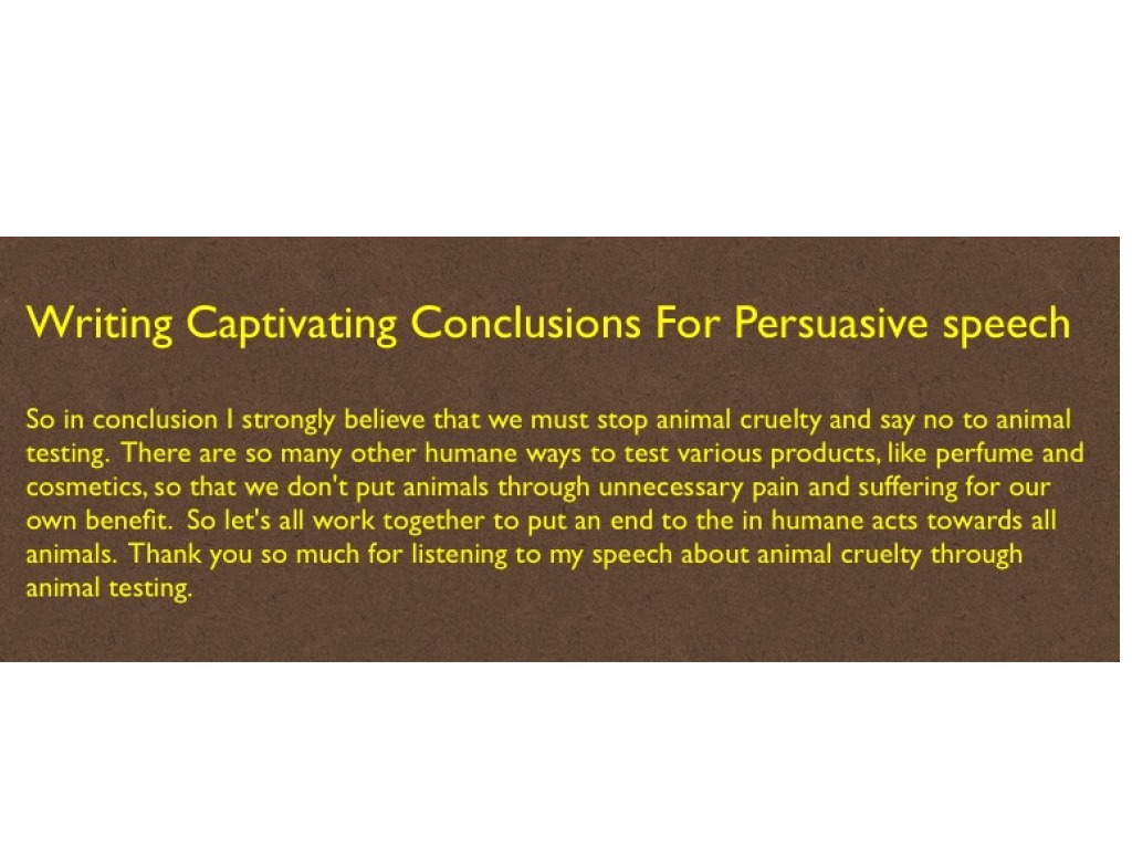persuasive speech conclusion examples