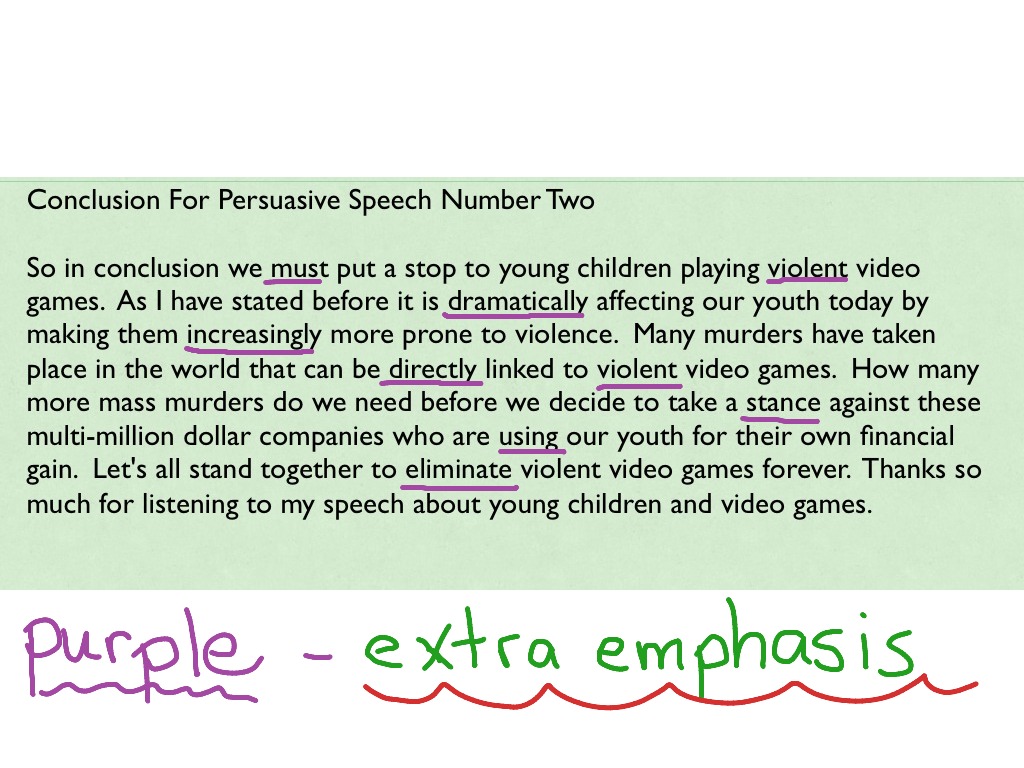 conclusion persuasive speech examples