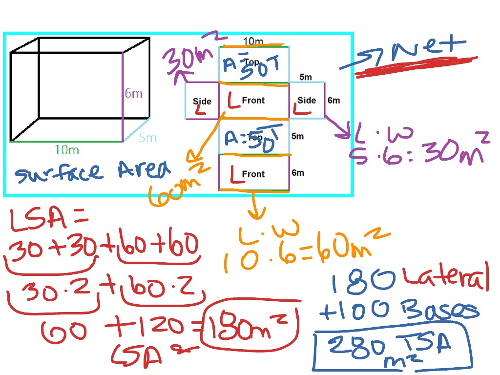 find surface area of rectangle