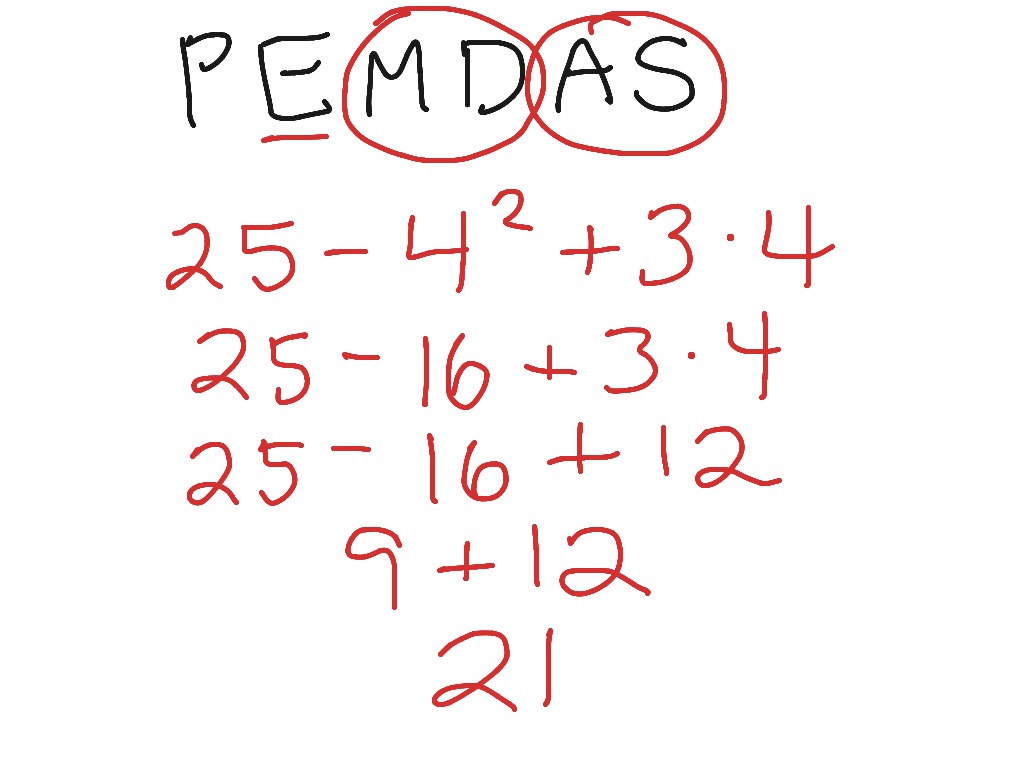 pemdas example 2 math algebra order of operations showme