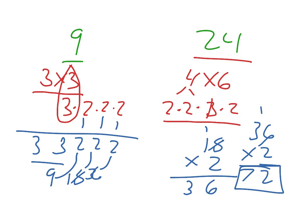 Using prime factors to find the LCM | Math | ShowMe