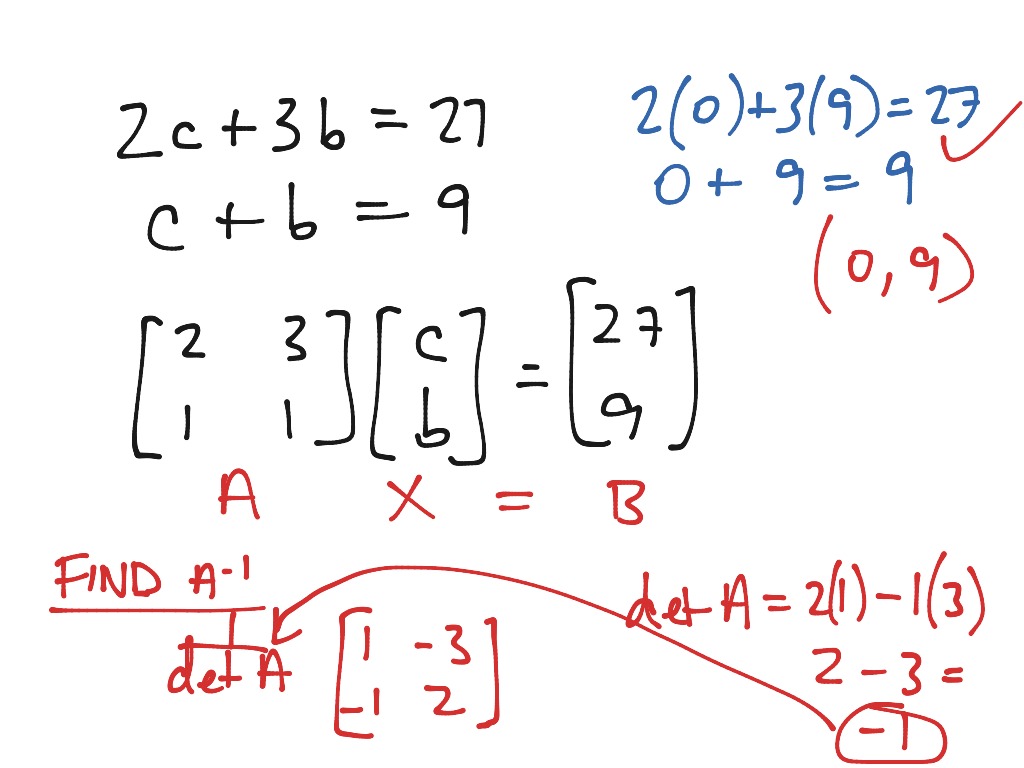 Solve System of Equations - Matrices | Math, Algebra 2 | ShowMe