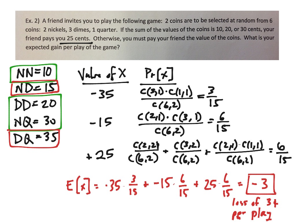 Expected Values Math, Finite Math ShowMe