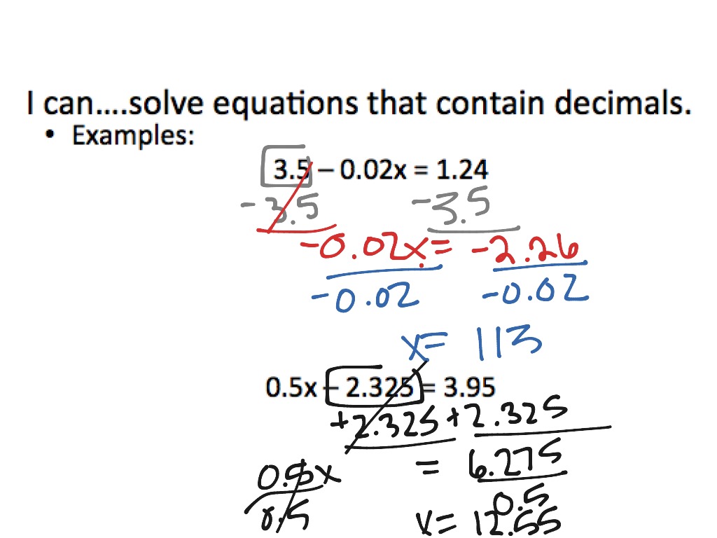 2.3 Solving Multi-Step Equations with Fractions and Decimals | Math